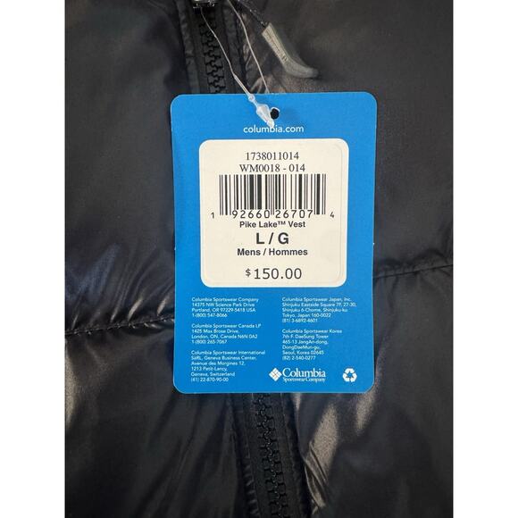 Columbia Pike Lake Vest Men’s Large Black Omni-Heat Puffer Vest NWT Reflective - Picture 3 of 15